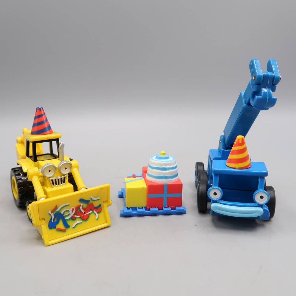 Bob The Builder Diecast Take Along Birthday hat Lofty Scoop Gifts Metal Toy 2006